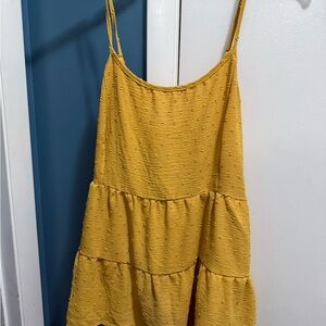 Yellow Sleeveless Tiered Top